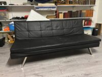 Sofa, schwarz, Lederlook